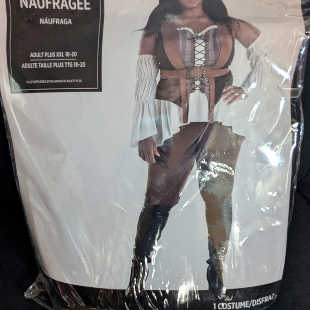 Women's Pirate Costume - Brown and White